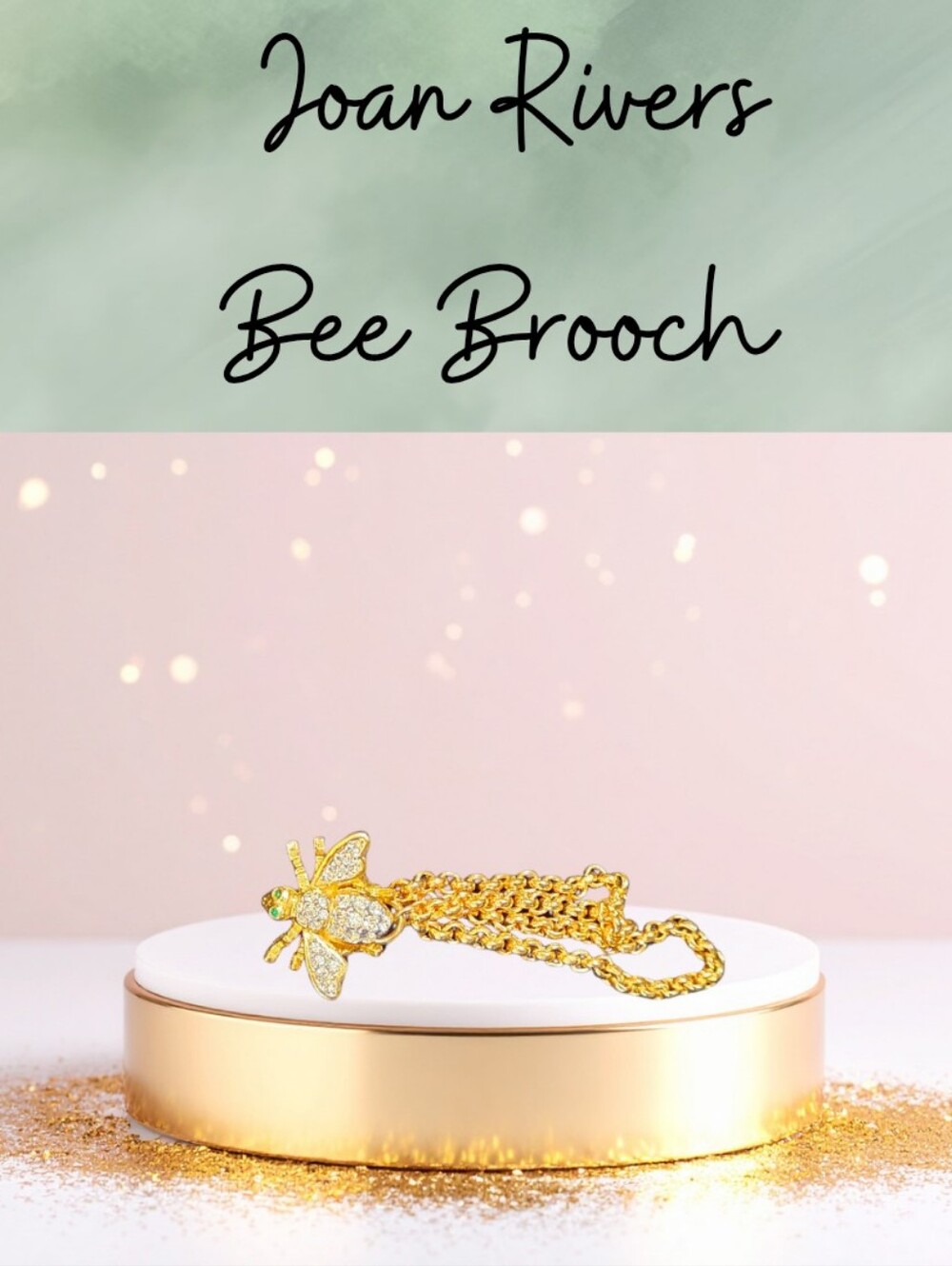 Joan Rivers Gold Tone Bee Brooch on Chain